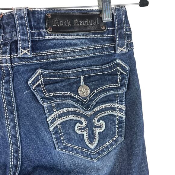 Rock Revival Y2K Bootcut Jeans Size 29 Embellished Medium Wash Boho 90s - Picture 7 of 12